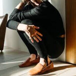 Birdies Whiskey Leather Brown Slip On The Starling Classic Cushioned 8.5 Flats